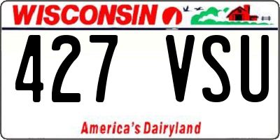 WI license plate 427VSU