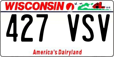 WI license plate 427VSV