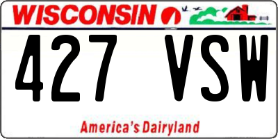 WI license plate 427VSW