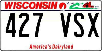 WI license plate 427VSX