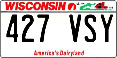 WI license plate 427VSY