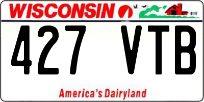 WI license plate 427VTB