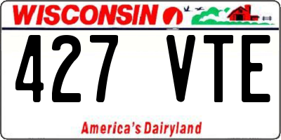WI license plate 427VTE