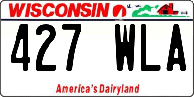 WI license plate 427WLA