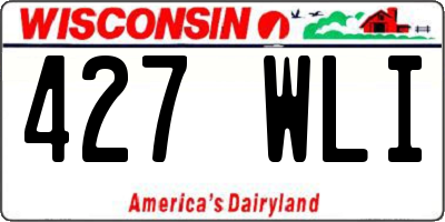 WI license plate 427WLI