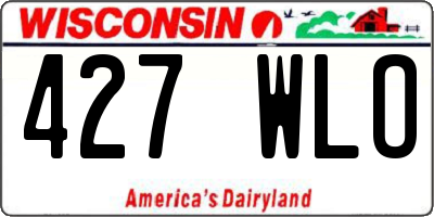 WI license plate 427WLO