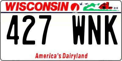 WI license plate 427WNK