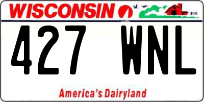 WI license plate 427WNL