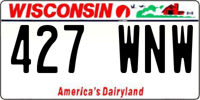 WI license plate 427WNW
