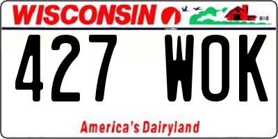 WI license plate 427WOK