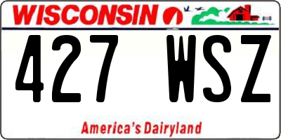 WI license plate 427WSZ