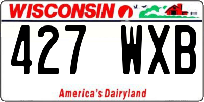 WI license plate 427WXB