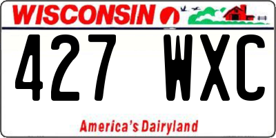 WI license plate 427WXC