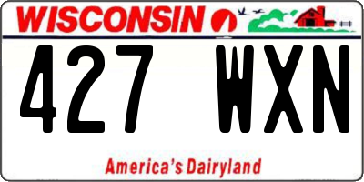 WI license plate 427WXN