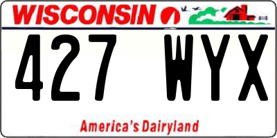 WI license plate 427WYX