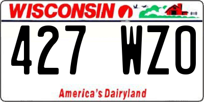 WI license plate 427WZO