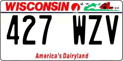 WI license plate 427WZV