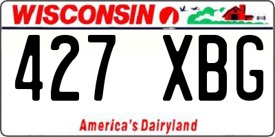 WI license plate 427XBG