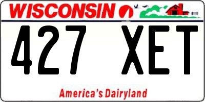WI license plate 427XET