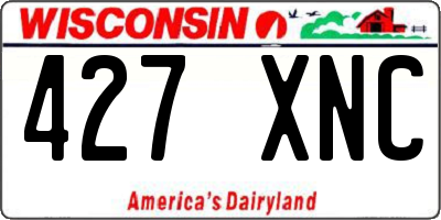 WI license plate 427XNC