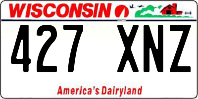 WI license plate 427XNZ