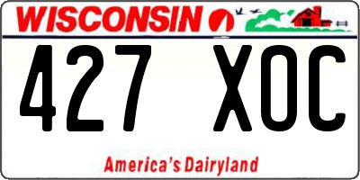 WI license plate 427XOC
