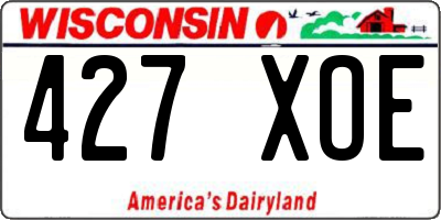 WI license plate 427XOE