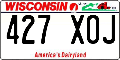 WI license plate 427XOJ