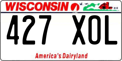 WI license plate 427XOL