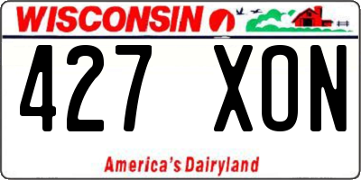 WI license plate 427XON