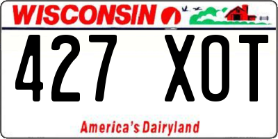 WI license plate 427XOT