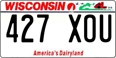 WI license plate 427XOU
