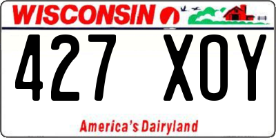 WI license plate 427XOY