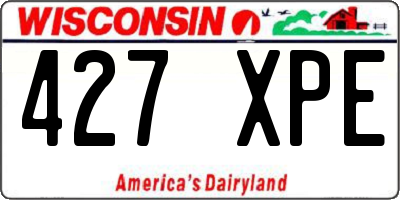 WI license plate 427XPE