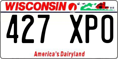 WI license plate 427XPO