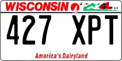 WI license plate 427XPT