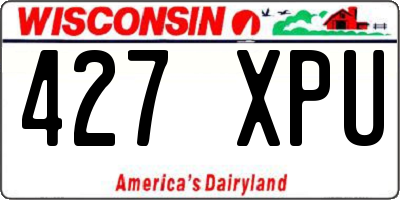 WI license plate 427XPU