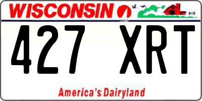 WI license plate 427XRT