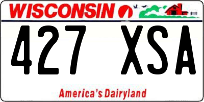 WI license plate 427XSA