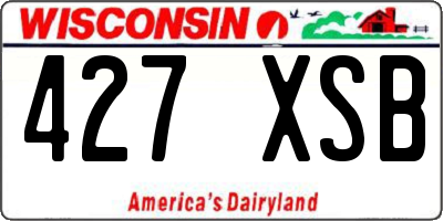 WI license plate 427XSB