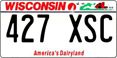 WI license plate 427XSC