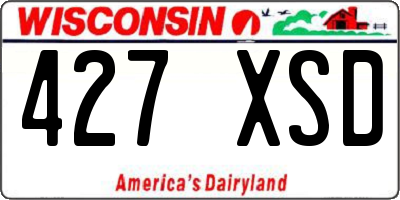 WI license plate 427XSD