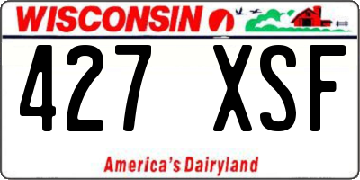 WI license plate 427XSF