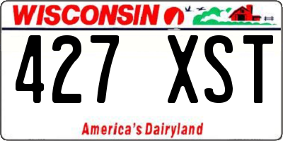 WI license plate 427XST