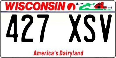 WI license plate 427XSV