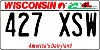 WI license plate 427XSW