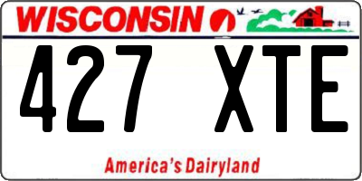 WI license plate 427XTE