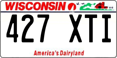WI license plate 427XTI
