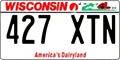 WI license plate 427XTN