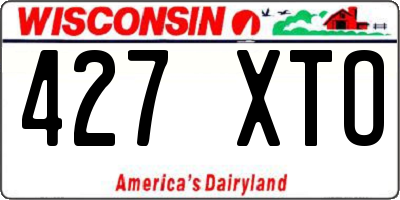WI license plate 427XTO